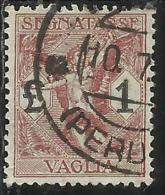 ITALY KINGDOM ITALIA REGNO 1924 SEGNATASSE TAXES TASSE POSTAGE DUE PER VAGLIA LIRE 1 USATO USED OBLITERE´ - Vaglia Postale