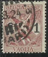 ITALY KINGDOM ITALIA REGNO 1924 SEGNATASSE TAXES TASSE POSTAGE DUE PER VAGLIA LIRE 1 USATO USED OBLITERE´ - Taxe Pour Mandats