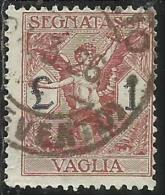 ITALY KINGDOM ITALIA REGNO 1924 SEGNATASSE TAXES TASSE POSTAGE DUE PER VAGLIA LIRE 1 USATO USED OBLITERE´ - Vaglia Postale
