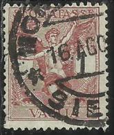 ITALY KINGDOM ITALIA REGNO 1924 SEGNATASSE TAXES TASSE POSTAGE DUE PER VAGLIA LIRE 1 USATO USED OBLITERE´ - Vaglia Postale