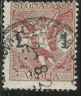 ITALY KINGDOM ITALIA REGNO 1924 SEGNATASSE TAXES TASSE POSTAGE DUE PER VAGLIA LIRE 1 USATO USED OBLITERE´ - Tax On Money Orders