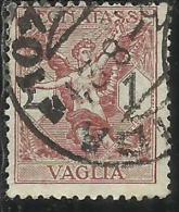 ITALY KINGDOM ITALIA REGNO 1924 SEGNATASSE TAXES TASSE POSTAGE DUE PER VAGLIA LIRE 1 USATO USED OBLITERE´ - Vaglia Postale