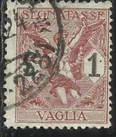 ITALY KINGDOM ITALIA REGNO 1924 SEGNATASSE TAXES TASSE POSTAGE DUE PER VAGLIA LIRE 1 USATO USED OBLITERE´ - Taxe Pour Mandats