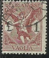 ITALY KINGDOM ITALIA REGNO 1924 SEGNATASSE TAXES TASSE POSTAGE DUE PER VAGLIA LIRE 1 USATO USED OBLITERE´ - Vaglia Postale