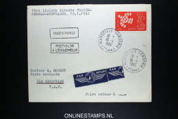 Terres Australes Et Antarctique Françaises 1962 1ere Liaison Directe France- Terres-Australes 19-1-1962 - Storia Postale