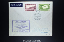 Senegal: Tamba-Counda Voyage D´essai 1er Service Postal Air France 1937 Cap. Dubois - Lettres & Documents