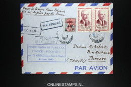 Polynésie - Poste Aérienne -  1er Voyage  France Polynesie Par Los Angeles 1960 - Briefe U. Dokumente