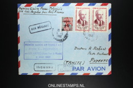 Polynésie - Poste Aérienne -  1er Voyage  France Polynesie Par Los Angeles 1960 - Lettres & Documents