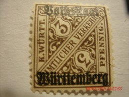 WURTTEMBURG, SCOTT# O151a,  3PF,  DARK BROWN & UNWATERMARKED, MINT OG - Ungebraucht