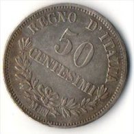 ITALIE...50 CENTESIMI 1866 M BN...VITTORIO EMANUELE II..Voir Scan - 1861-1878 : Victor Emmanuel II.