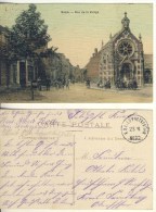 AK Nesle Rue De La Vierge Echt Gel. Ca. 1915 Coloriert (324-AK144) - Picardie