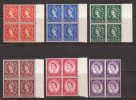 Great Britain 1957 Graphite, Mint No Hinge, Wmk 165, Blocks, Sc# , SG 561-566 - Nuovi