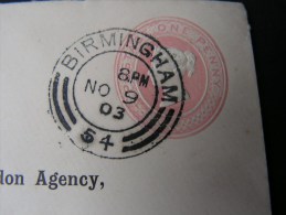 == GB 1903  Bank Cv. Nice Birmingham  54 - - Briefe U. Dokumente