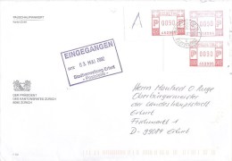 Schweiz Zürich TGST 2002 3x Automatenmarke 90 C. Pauschalfrankiert Präsident Des Kantonsrates Zürich Wappen Löwe - Brieven En Documenten