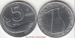 Italia 5 Lire 1954 Delfino Km#92 - Used - 5 Lire