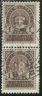 ITALIA REGNO ITALY KINGDOM 1946 LUOGOTENENZA RECAPITO AUTORIZZATO LIRE 1 COPPIA USATA PAIR USED OBLITERE' - Service Privé Autorisé