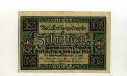 - ALLEMAGNE WEIMAR . REICHSBANKNOTE . 10 M. - 10 Mark