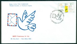 AC - NORTHERN CYPRUS FDC - 30th ANNIVERSARY OF POST OF NORTHERN CYPRUS - Lettres & Documents