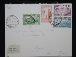 ETHIOPIE - Enveloppe Par Avion ( étiquette) Pour La France En 1957 - Aff. Plaisant - à Voir  - Lot P9049 - Ethiopie