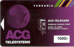 TARJETA DE TANZANIA DE 1000 UNITS DE ACG TELESYSTEMS CON BANDA MAGNETICA - Tanzanie
