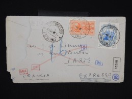 ITALIE - Enveloppe ( Avec Manque) En Expréss De Rome Pour Paris En 1942 Avec Censures - à Voir  - Lot P9078 - Express Mail