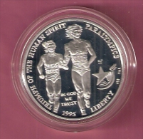AMERIKA DOLLAR 1995P ZILVER PROOF ATLANTA OLYMPICS 1996 BLIND RUNNER - Commemorative