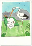 Tomi UNGERER - Cigogne écrivant Une Lettre Avec Son Bec - Ungerer