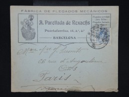 ESPAGNE - Enveloppe Commerciale De Barcelonne Pour Paris En 1912- à Voir - Lot P9127 - Covers & Documents