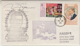 British Antarctic Territory 1995 Halley Cover Ca Shackleton Si Ca Fe 28 95 (24800) - Cartas & Documentos