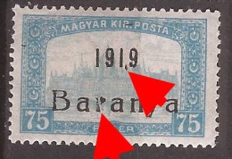 1919  18-34   BARANYA  UNGARN SERBIA JUGOSLAVIJA OVERPRINT  INTERESSANT  - TYP II NEVER HINGED - Baranya