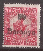 1919  15-17   BARANYA  UNGARN SERBIA JUGOSLAVIJA OVERPRINT  INTERESSANT  - TYP II NEVER  HINGED - Baranya