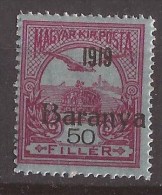 1919  12-14   BARANYA  UNGARN SERBIA JUGOSLAVIJA OVERPRINT  INTERESSANT  - TYP II NEVER  HINGED - Baranya