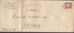 United States Registered Recommandé NEW YORK Washington Station 1930 Cover Lettre AALBORG Denmark (2 Scans) - Special Delivery, Registration & Certified