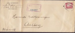 United States Registered Recommandé NEW YORK Washington Station 1930 Cover Lettre AALBORG Denmark (2 Scans) - Express & Recommandés
