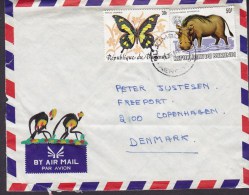 Burundi Airmail Par Avion BUJUMBURA 1986 Cover Lettre Warzenschwein WWF Panda Issue Schmetterling Butterfly Papillon - Other & Unclassified