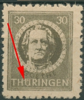 SBZ Thüringen Freimarke Mit Plattenfehler 99 AY Az1 IV Postfrisch - Postfris