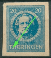 SBZ Thüringen Freimarke Mit Plattenfehler 98 BY Z2 I Postfrisch - Mint