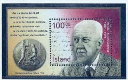 LSJP Iceland PERSONALITY 2002 Geburtstag Von Halldor Laxness MNH - Blocks & Sheetlets