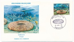 POLYNESIE FRANCAISE - 2 FDC - Coraux - Juillet 1978 - FDC