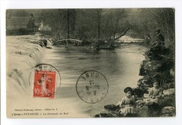 Ref 197 - L'Orne à PUTANGES - Le Déversoir Du Bief (Jolie Carte Animée De 1913 - Fillettes - Pêcheur ) - Putanges