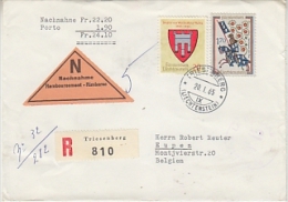 Liechtenstein 1965 Registred Nachname Brief Nach Belgium (Eupen)  Ca Triesenberg 20 I 65  (24809) - Covers & Documents