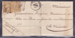 France N°13 Sur Lettre - 1853-1860 Napoléon III