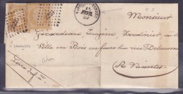 France N°13 Sur Lettre - 1853-1860 Napoléon III.