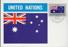 United Nations New York 1984 Flag Australia Maxicard (24814) - Cartes-maximum