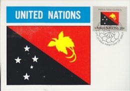 United Nations New York 1984 Flag Papua New Guinea  Maxicard (24814G) - Maximumkaarten