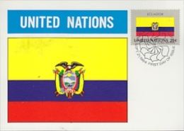 United Nations New York 1984 Flag Ecuador  Maxicard (24814J) - Maximum Cards