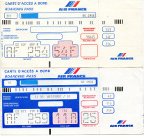 AIR FRANCE CARTES D'ACCES à BORD   BOARDING PASS  (lot De 4) - Bordkarten