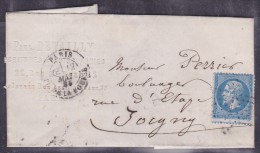 France N°22 Sur Lettre - 1862 Napoléon III