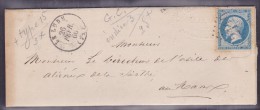 France N°22 Sur Lettre - 1862 Napoleone III