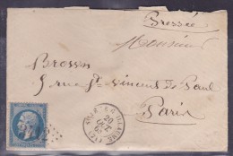 France N°22 Sur Lettre - 1862 Napoleone III